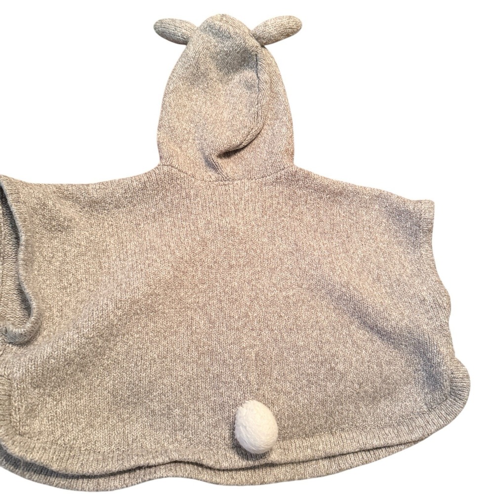 Genuine Kids OshKosh Hooded Bunny Cape Woodland Cottagecore Cozy Sweater Poncho